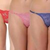 ZOQQ women Red, Royal blue, Pink thong panty