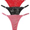 ZOQQ women red black pink thong panty